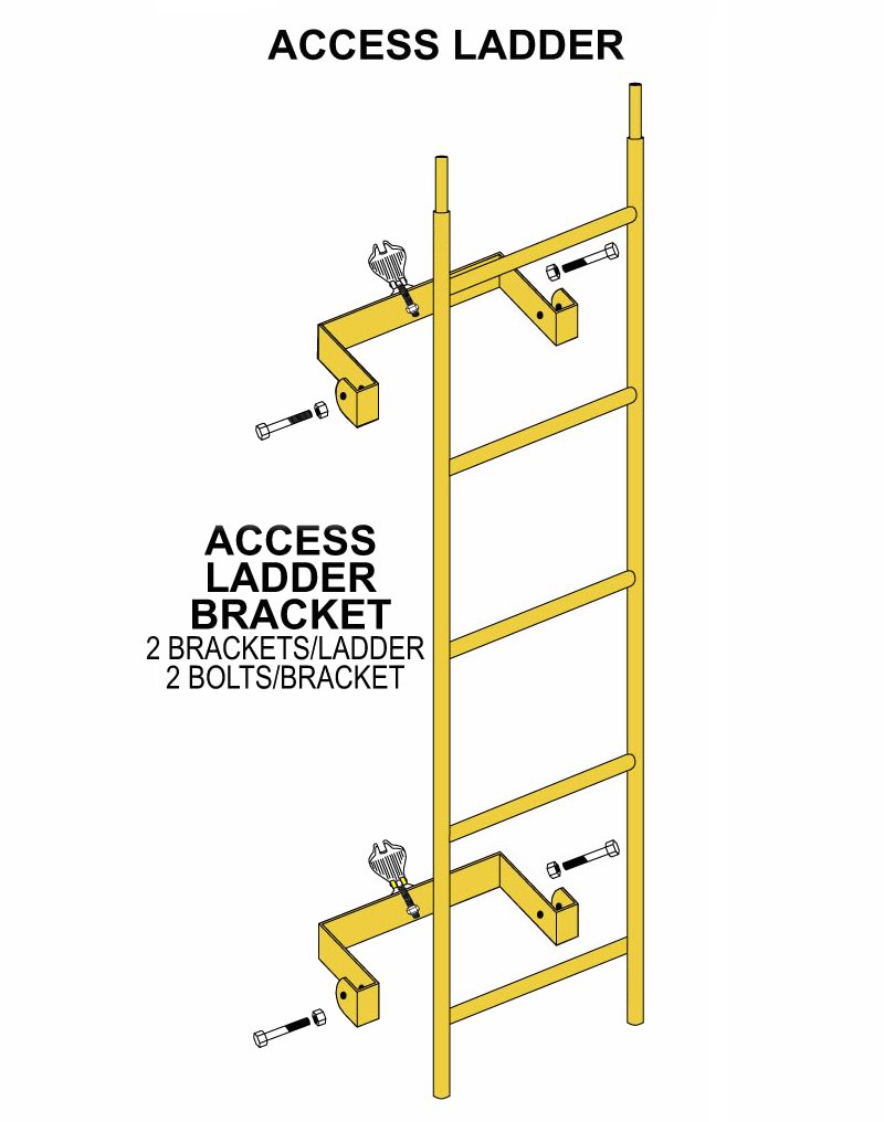 Steel Access Ladder and Ladder Bracket Steel Access Ladder and Ladder Bracket